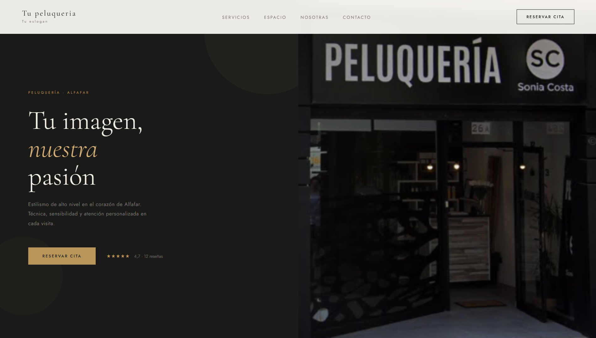 Web de peluquería
