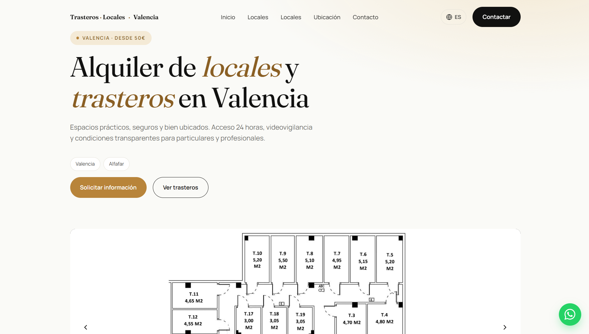 Web de alquiler de trasteros